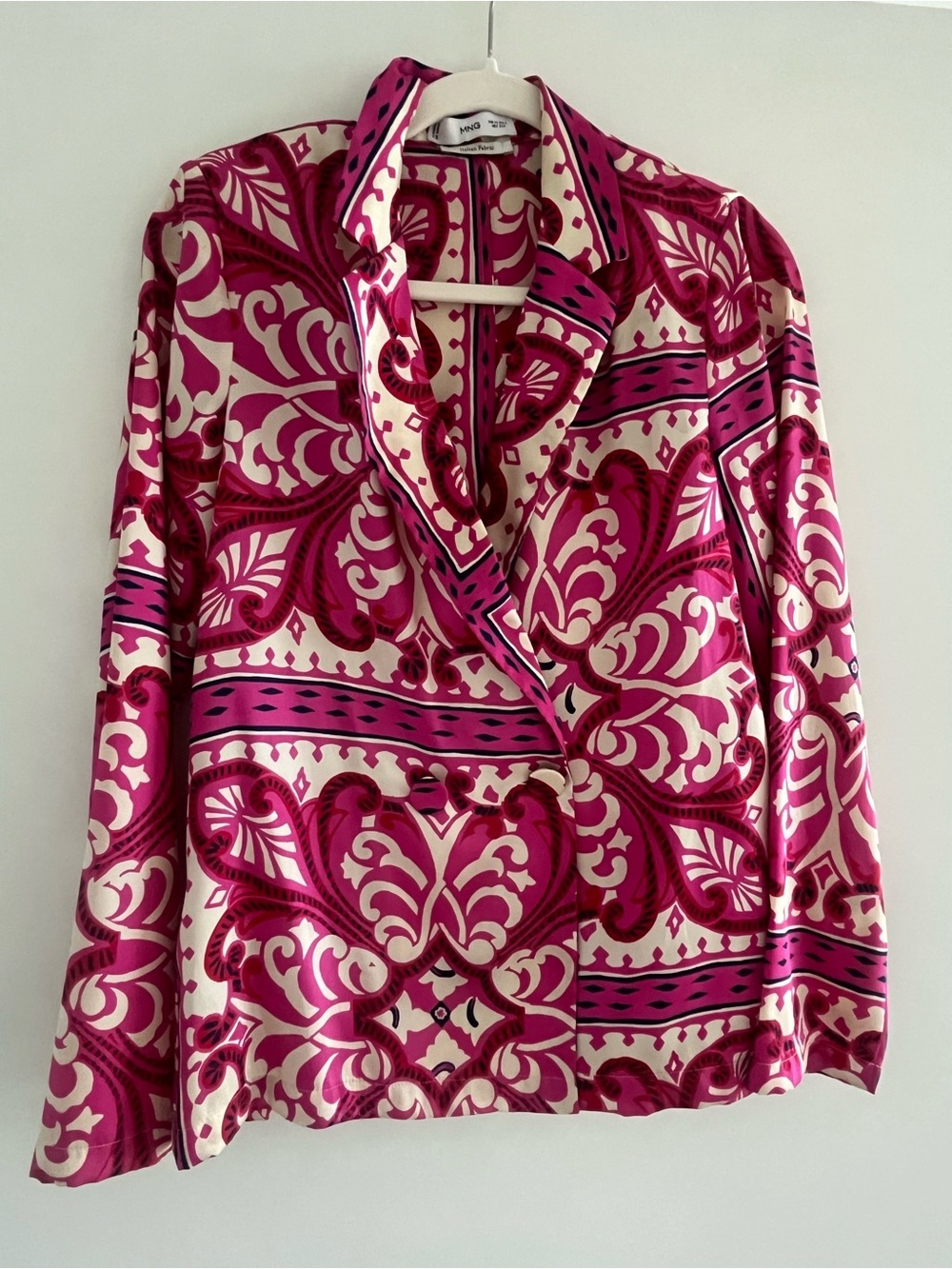Silky Fuchsia & Cream Printed Set